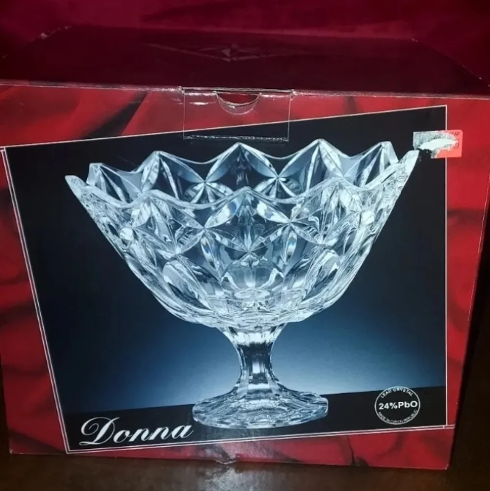 DONNA BOHEMIA CRYSTAL PRIMa  collection footed BOWL 23 cm